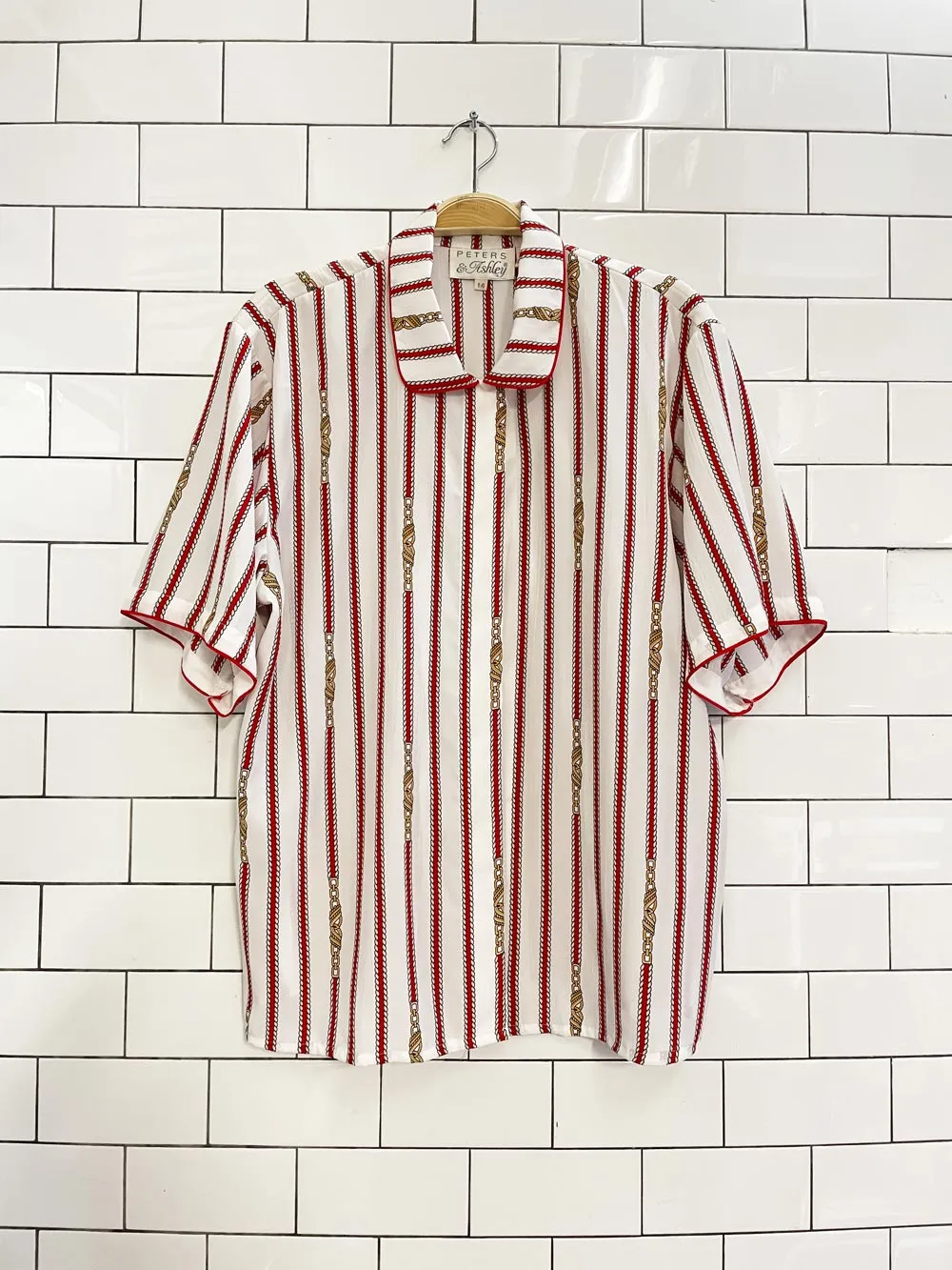 vintage 80s peters & ashley chain link blouse sold by Good Market Thrift Store