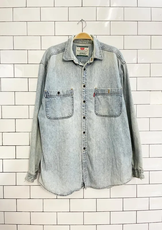 vintage 90s levi's denim shirt sold by Good Market Thrift Store
