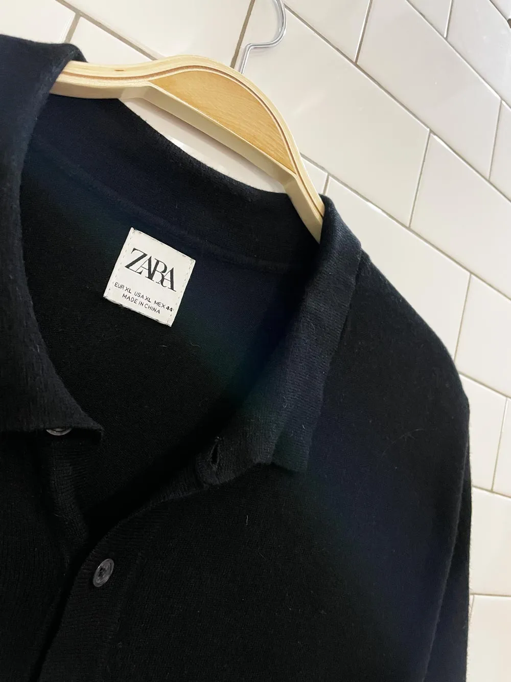 zara light knit polo shirt sold by Good Market Thrift Store product image thumbnail 2