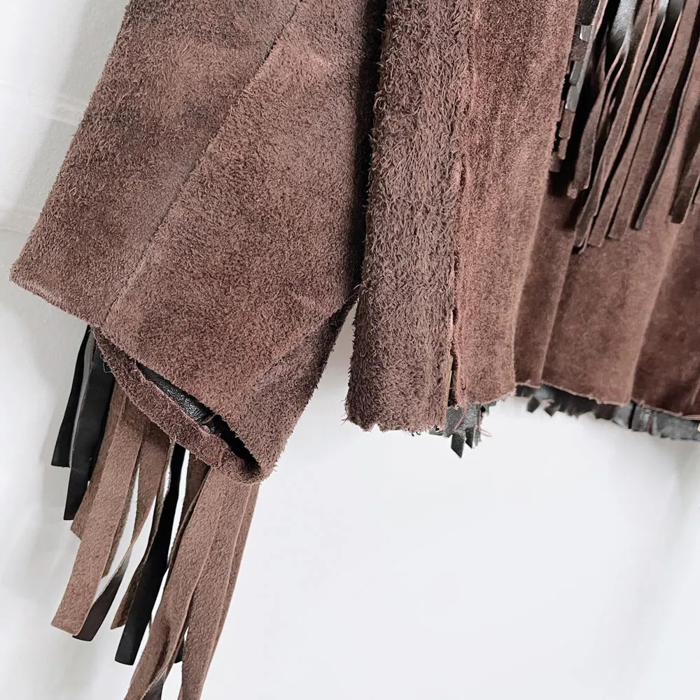 vintage fringe pullover suede rancher jacket sold by Good Market Thrift Store product image thumbnail 5