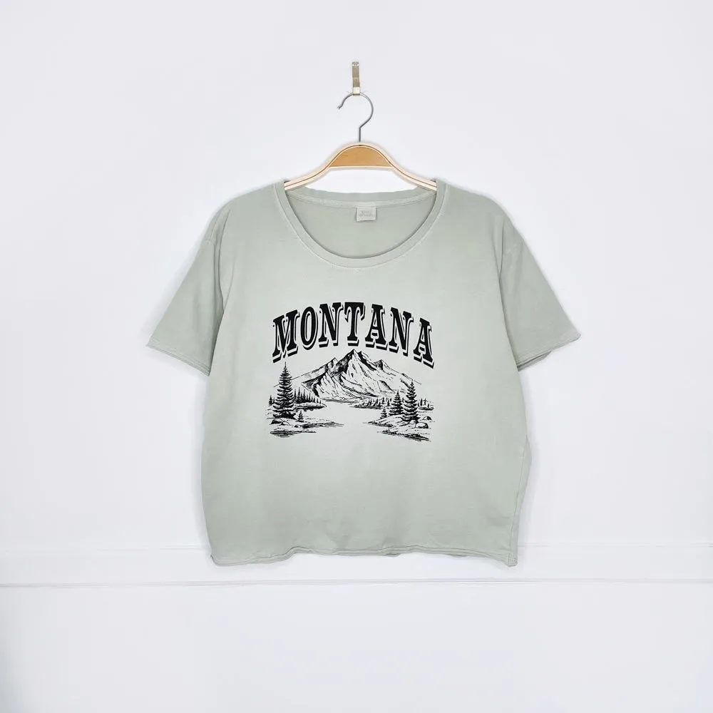 daybreak montana graphic crop tee sold by Good Market Thrift Store