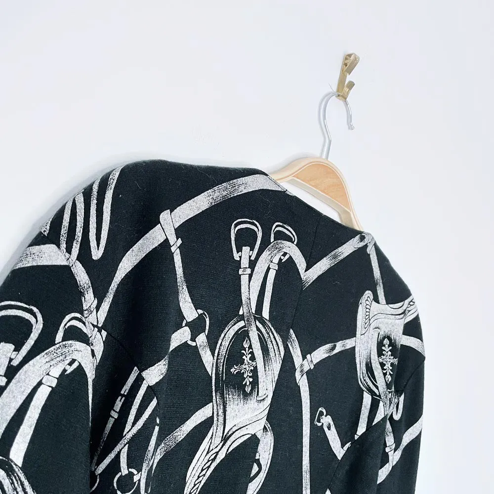 vintage saddle print fitted knit jacket sold by Good Market Thrift Store product image thumbnail 5