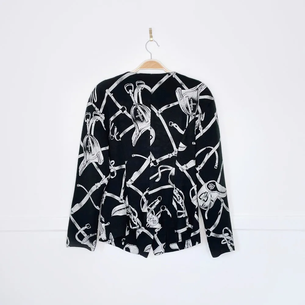 vintage saddle print fitted knit jacket sold by Good Market Thrift Store product image thumbnail 4