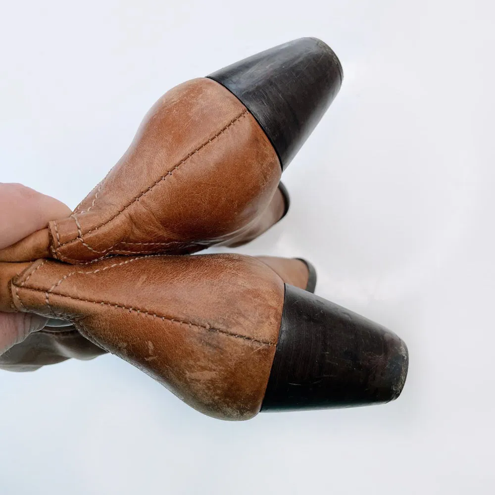 vintage spring slouchy heeled leather western boot sold by Good Market Thrift Store product image thumbnail 4