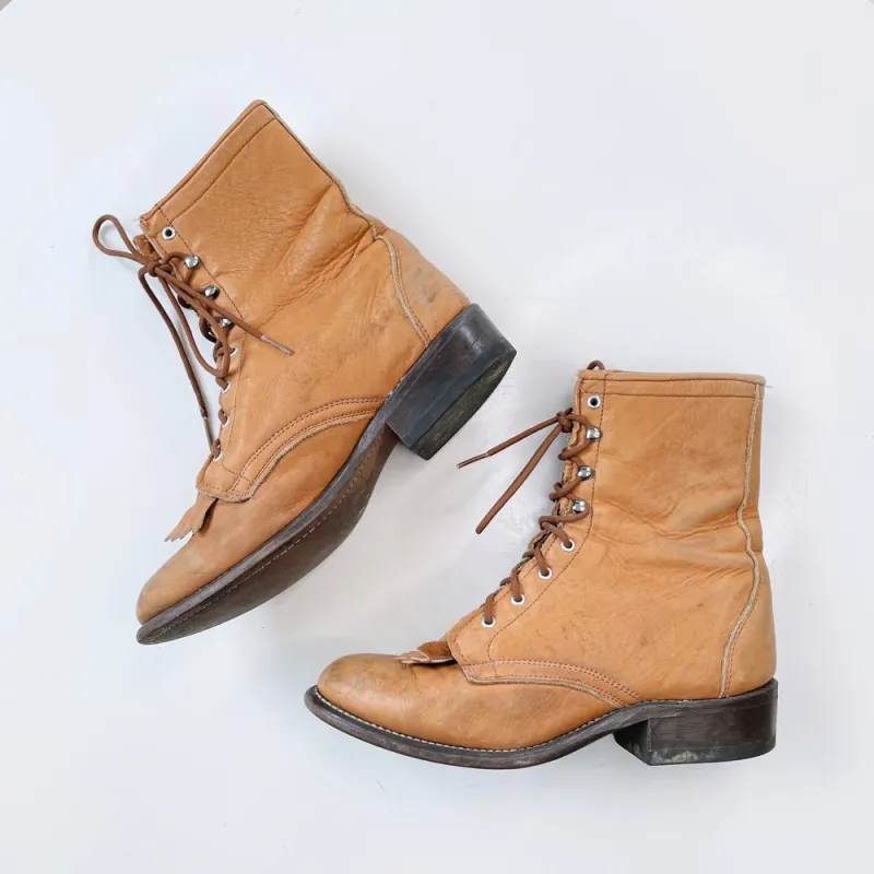 vintage laredo rodeo kiltie roper boots | made in USA sold by Good Market Thrift Store