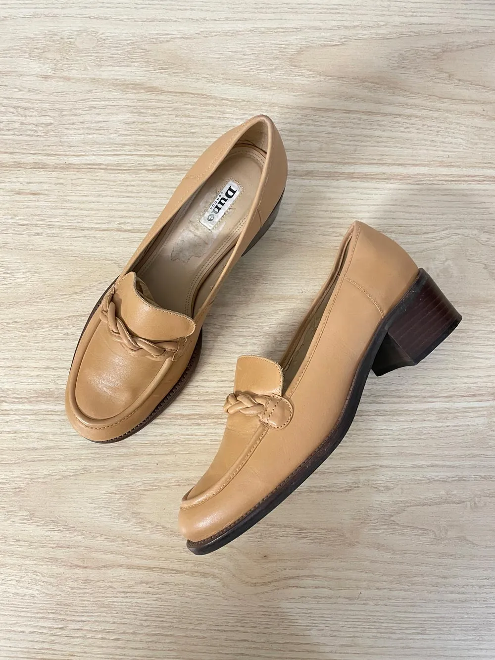 dune london heeled leather loafer sold by Good Market Thrift Store