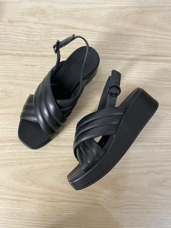 camper misia quilted leather platform sandal sold by Good Market Thrift Store