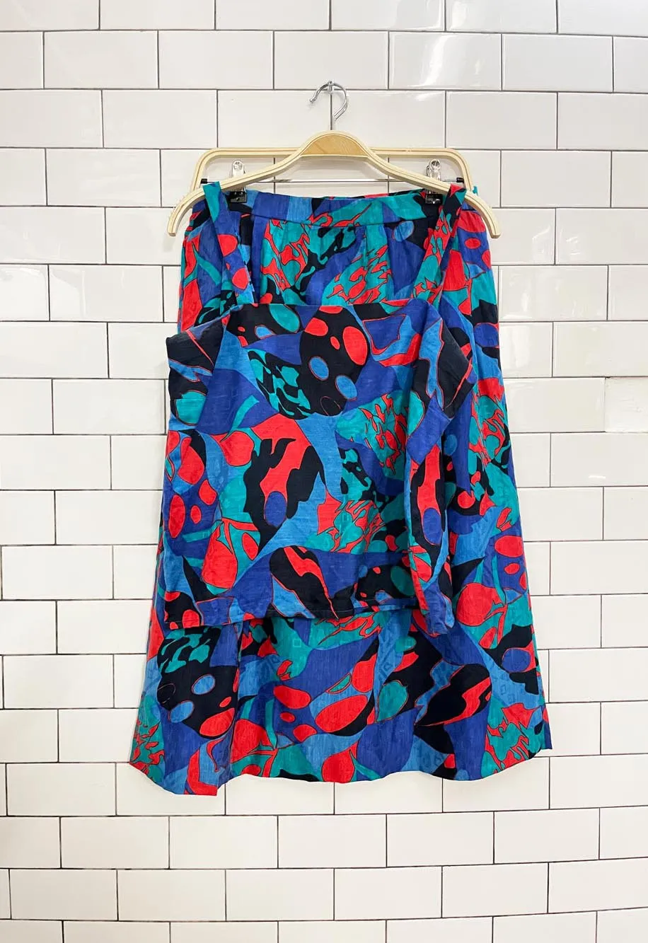 vintage 80s square tank + pleated midi skirt set sold by Good Market Thrift Store