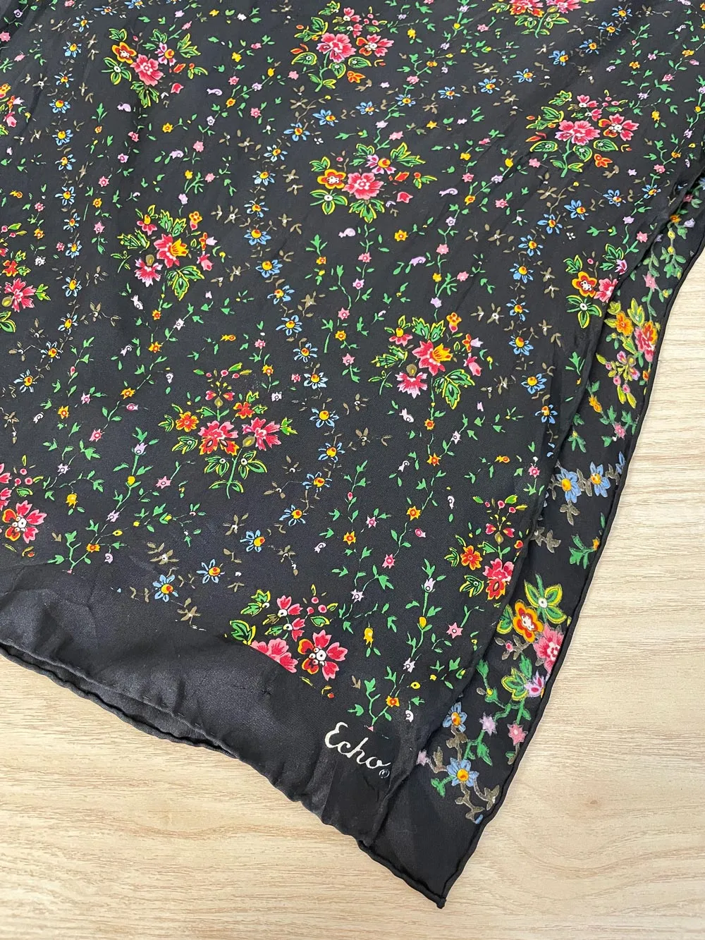 vintage echo micro floral silk scarf sold by Good Market Thrift Store