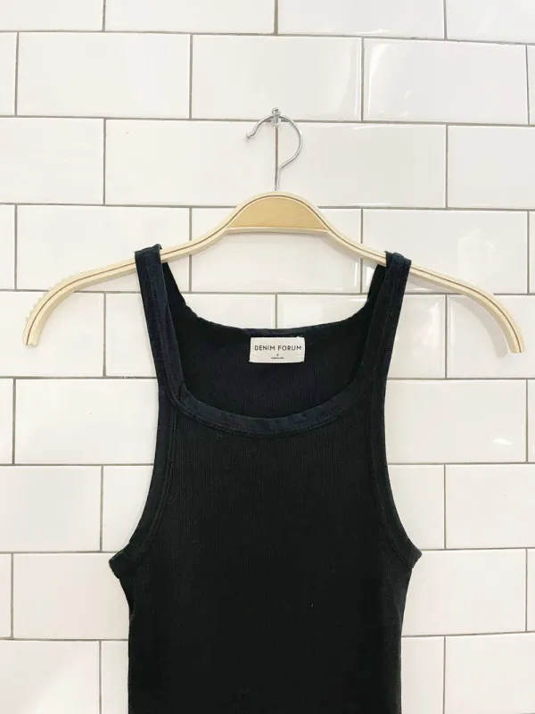 denim forum 90s rib tank dress sold by Good Market Thrift Store
