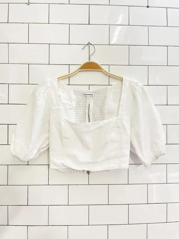 reformation yucca linen crop top sold by Good Market Thrift Store