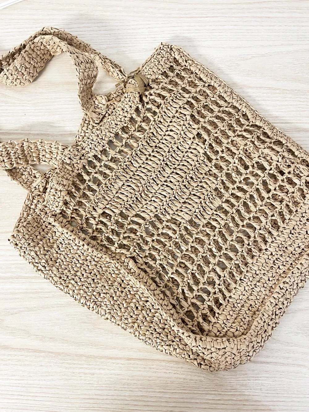 la express crochet raffia tote bag sold by Good Market Thrift Store product image thumbnail 2