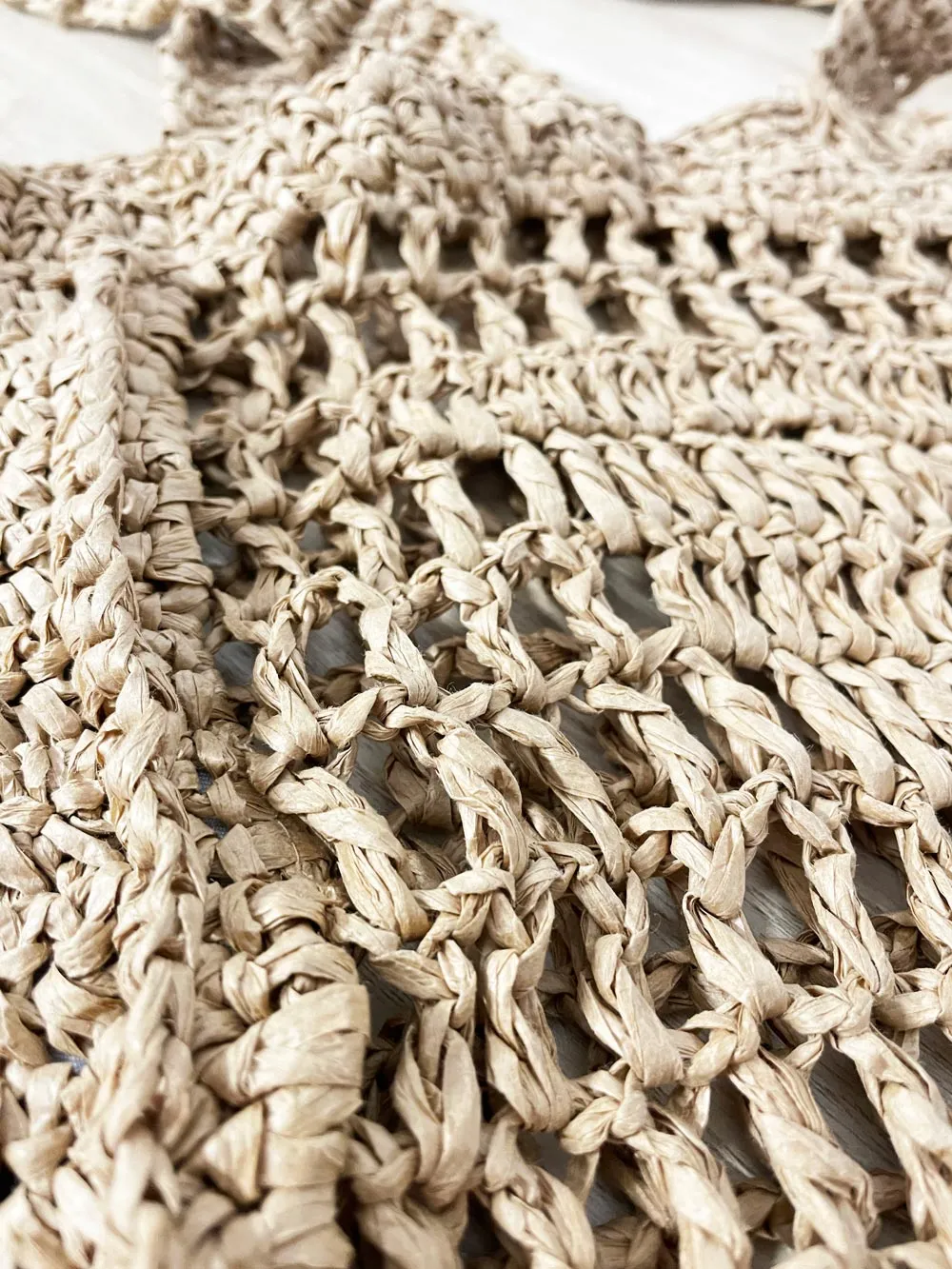 la express crochet raffia tote bag sold by Good Market Thrift Store product image thumbnail 3