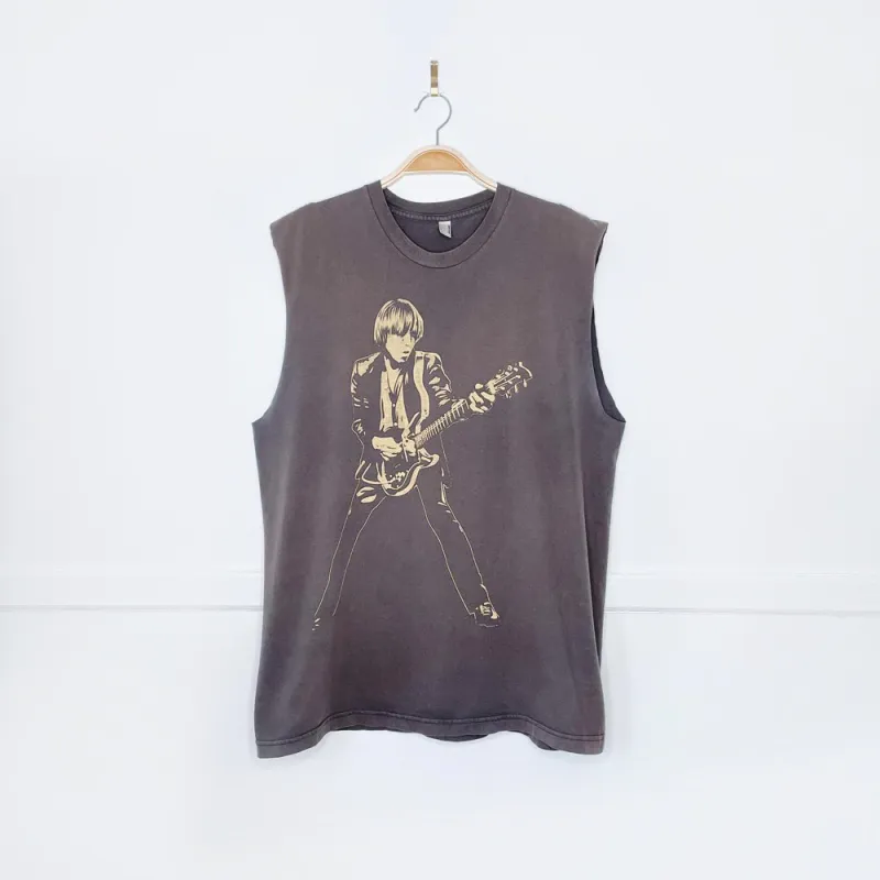 vintage tom petty and the heartbreakers x aa us tour sleeve less tee sold by Good Market Thrift Store