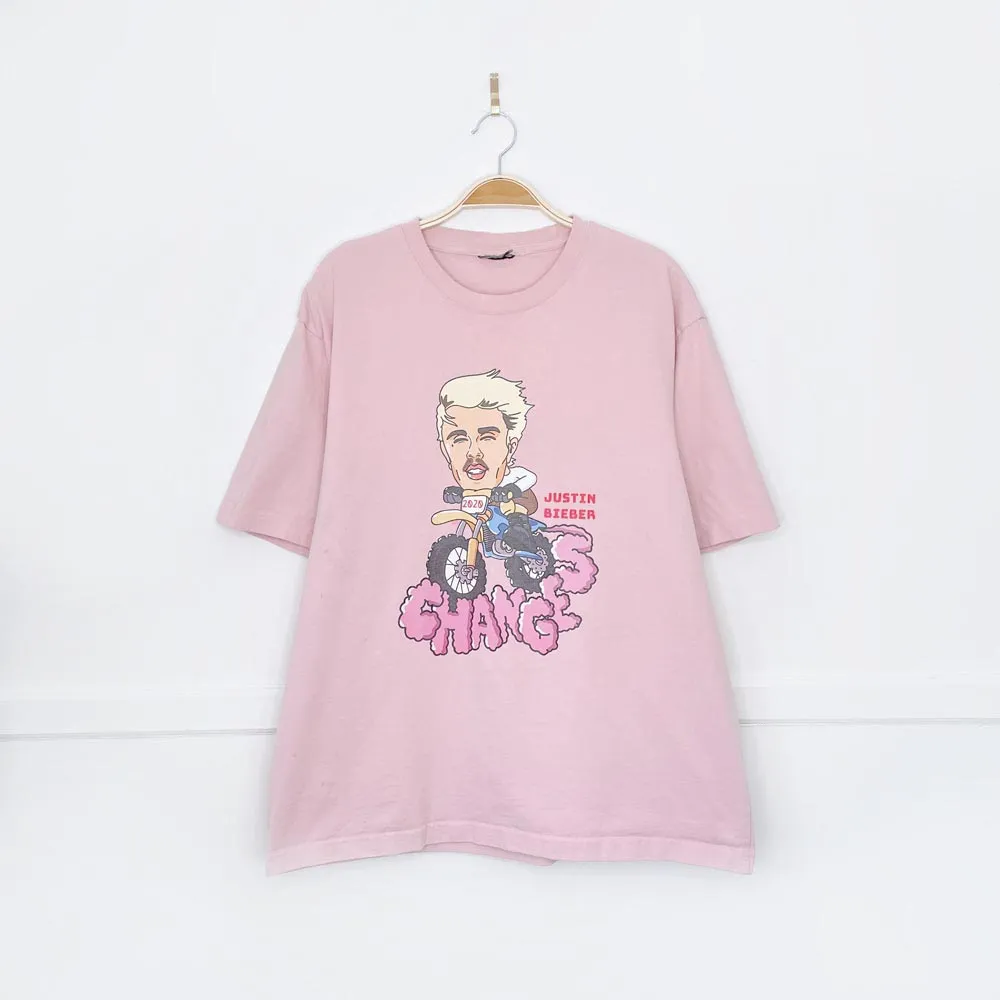 justin bieber x h&m 2020 changes graphic tee sold by Good Market Thrift Store