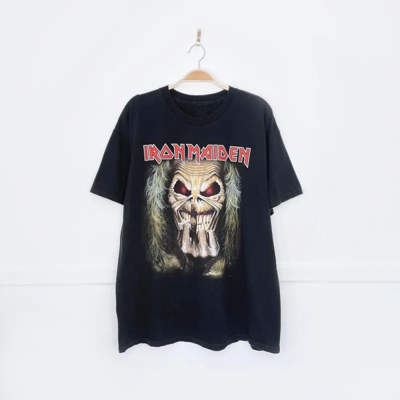 vintage 2011 iron maiden eddie candle finger tee made by Good Market Thrift Store