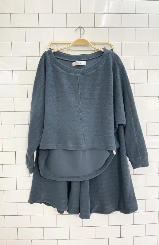 x2 free people beach oversized woven top + wide leg pant set sold by Good Market Thrift Store
