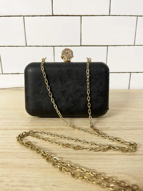 skull 'mcqueen' chain strap hard clutch bag sold by Good Market Thrift Store