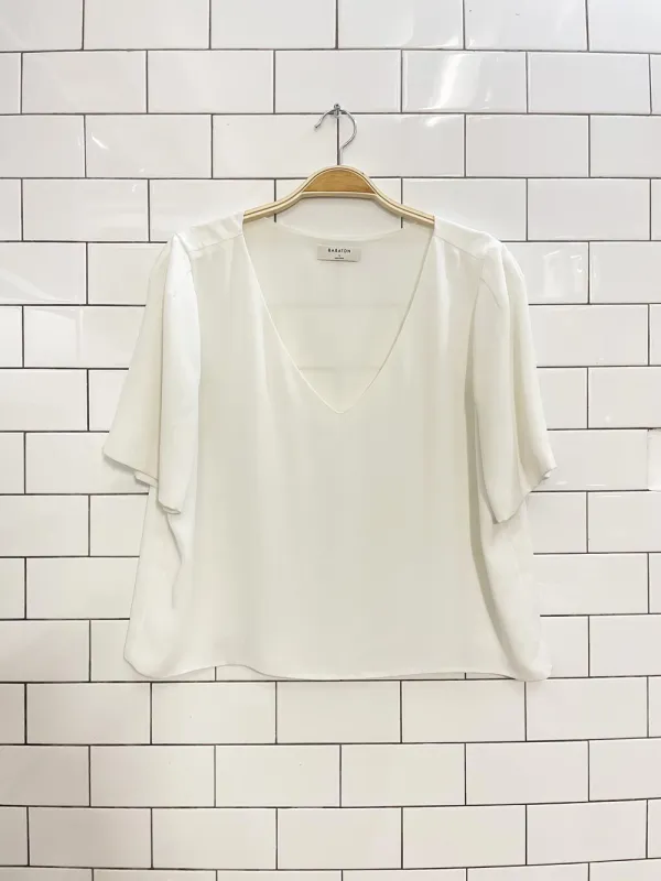 babaton randy short sleeve blouse sold by Good Market Thrift Store