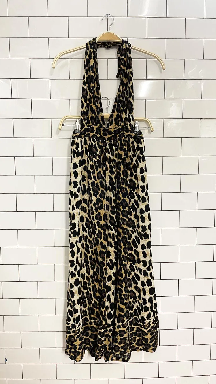 urban outfitters animal print halter wide leg jumpsuit sold by Good Market Thrift Store product image thumbnail 3