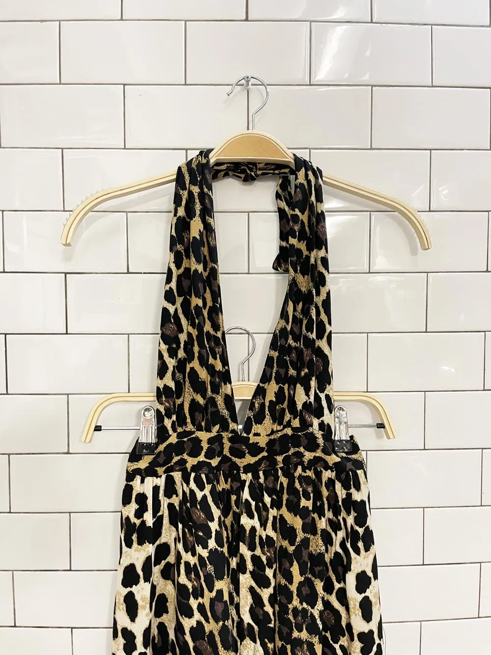 urban outfitters animal print halter wide leg jumpsuit sold by Good Market Thrift Store