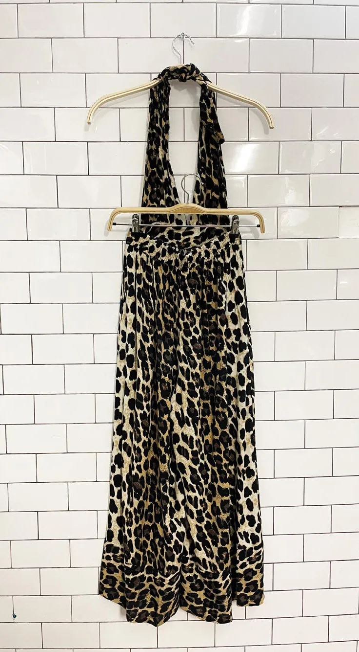 urban outfitters animal print halter wide leg jumpsuit sold by Good Market Thrift Store product image thumbnail 4
