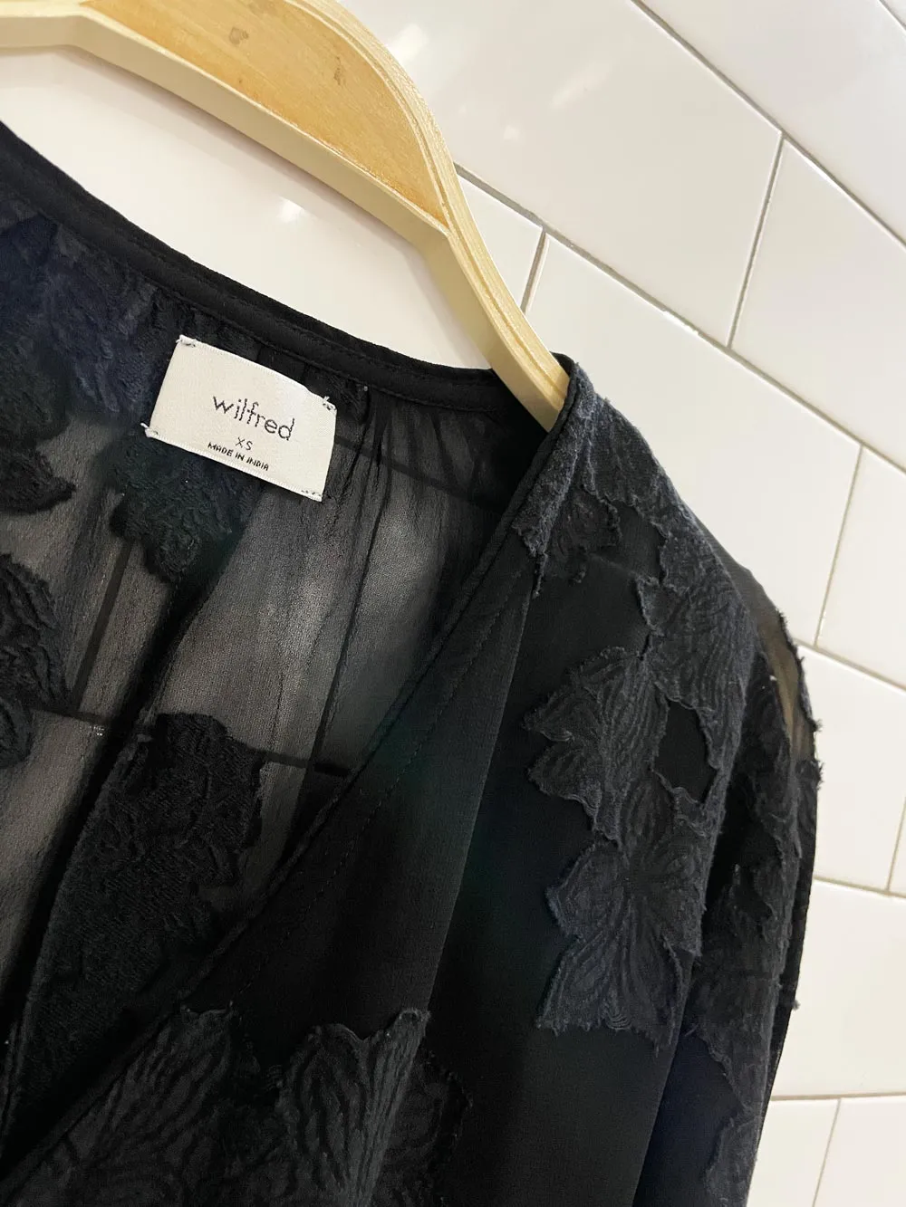 wilfred augustine chiffon peplum blouse sold by Good Market Thrift Store product image thumbnail 2