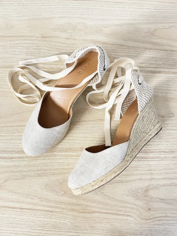 j crew wrap around ankle wedge espadrilles sold by Good Market Thrift Store