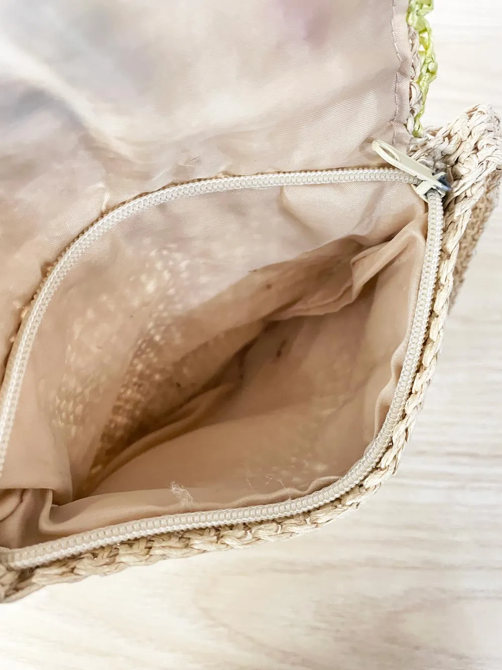 vintage straw floral crossbody bag sold by Good Market Thrift Store product image thumbnail 3