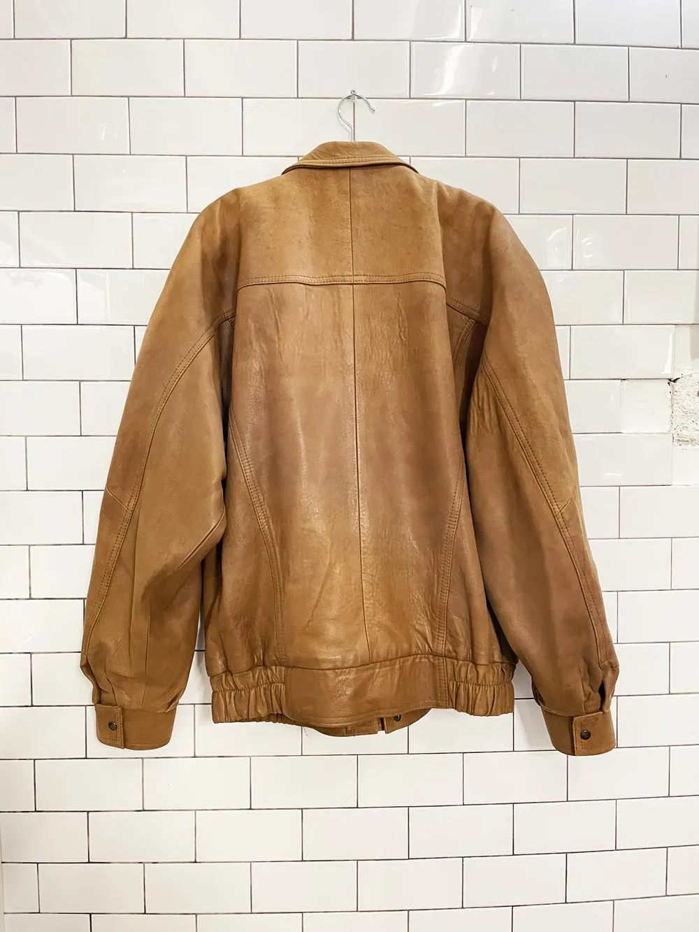 vintage labrador butter leather bomber jacket sold by Good Market Thrift Store product image thumbnail 5
