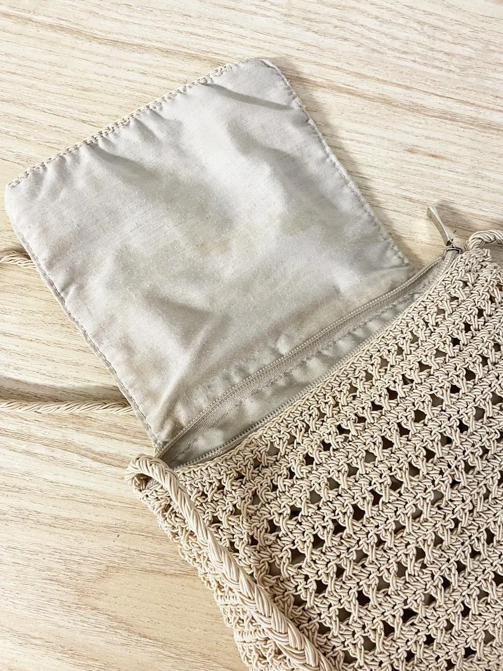 y2k crochet crossbody bag sold by Good Market Thrift Store product image thumbnail 4