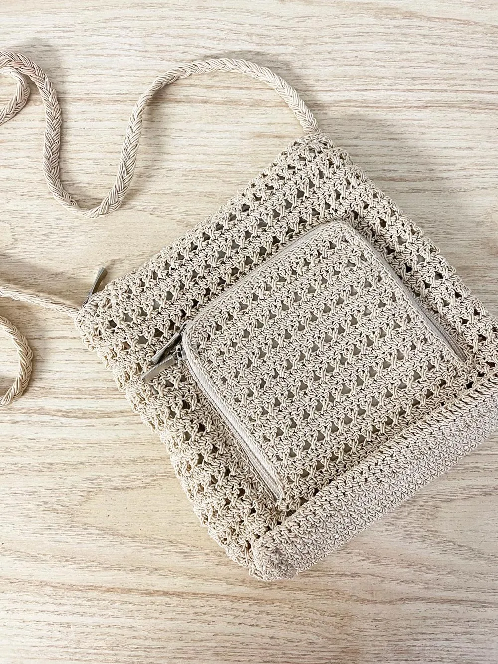 y2k crochet crossbody bag sold by Good Market Thrift Store product image thumbnail 2