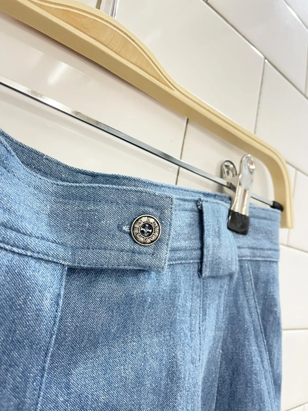 vintage 90s mélanie lyne utility denim shirt and pleated denim trouser set sold by Good Market Thrift Store product image thumbnail 2