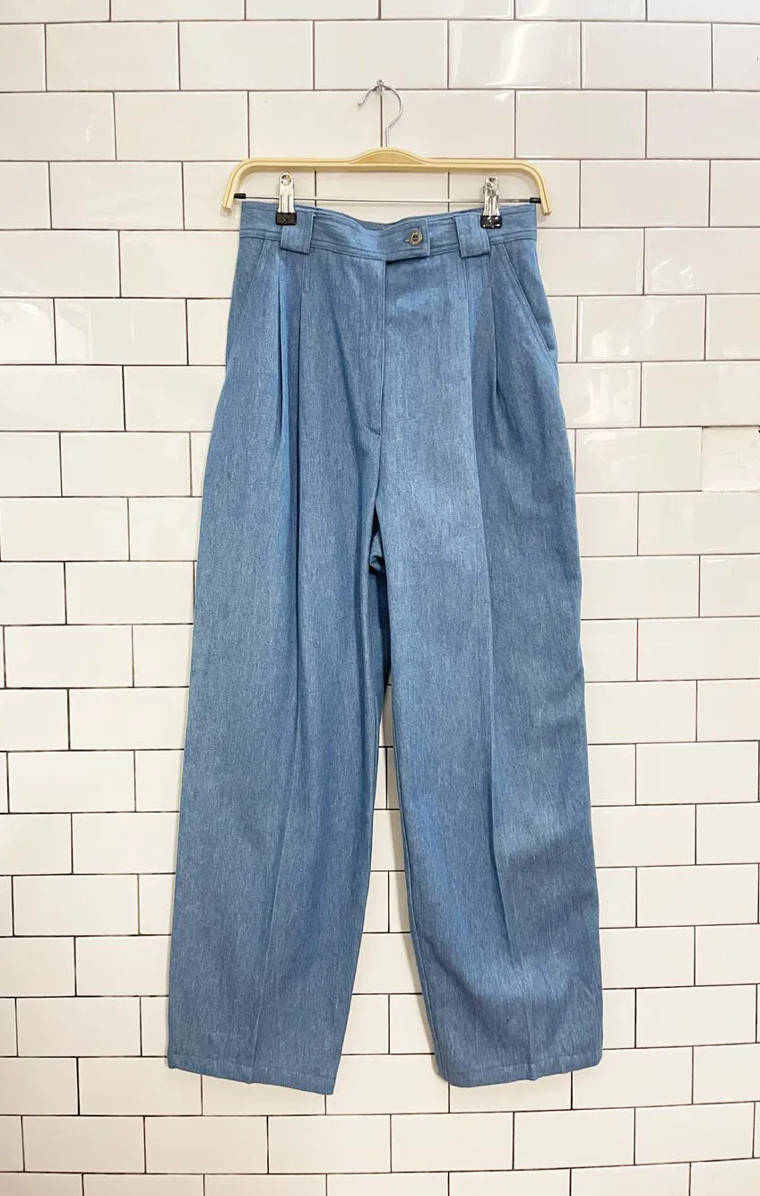 vintage 90s mélanie lyne utility denim shirt and pleated denim trouser set sold by Good Market Thrift Store product image thumbnail 4