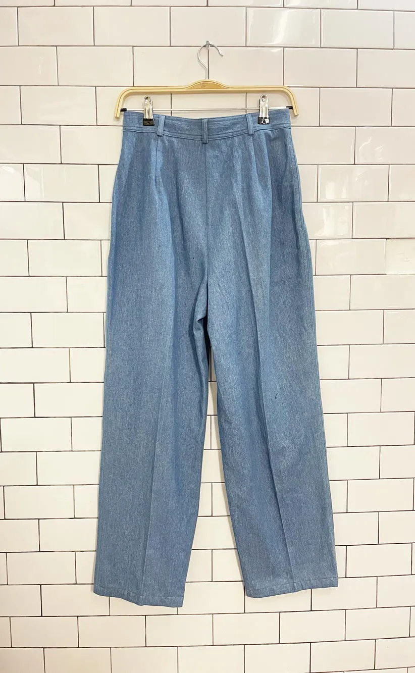 vintage 90s mélanie lyne utility denim shirt and pleated denim trouser set sold by Good Market Thrift Store product image thumbnail 5