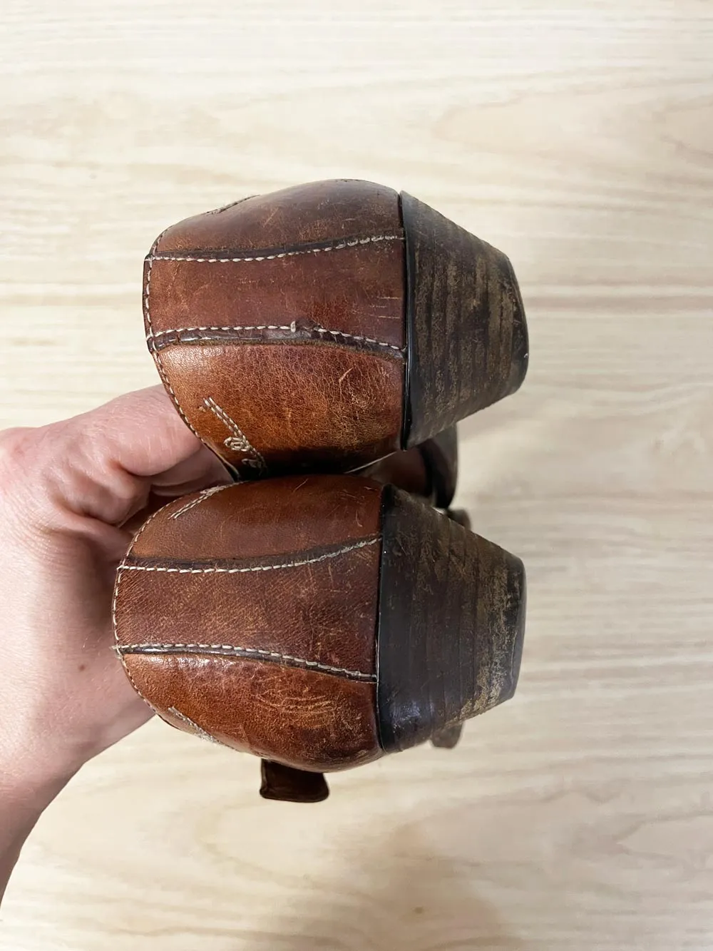 vintage 90s manfield western leather ankle boot sold by Good Market Thrift Store product image thumbnail 5