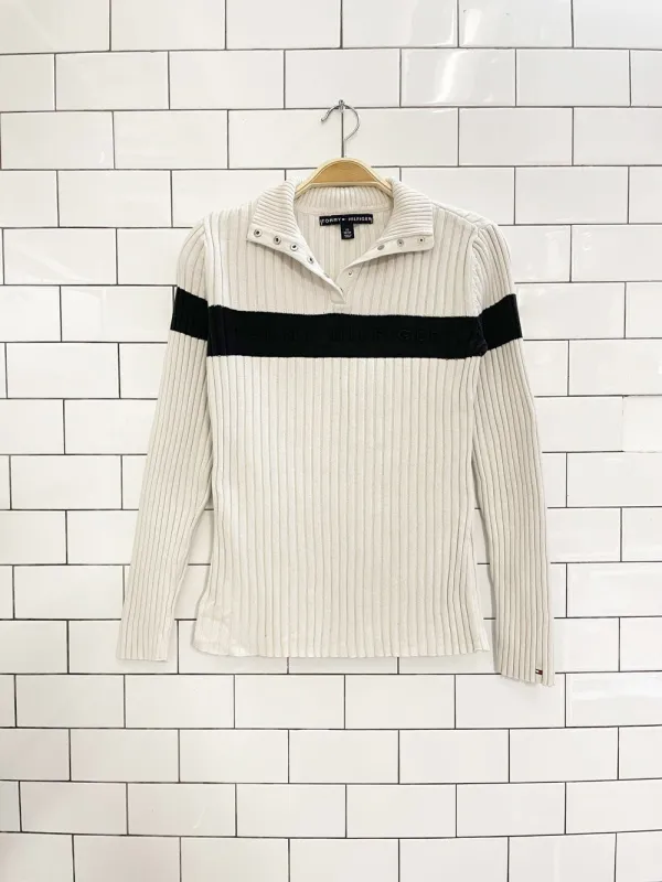 vintage 00s tommy hilfiger rib knit nameplate knit top sold by Good Market Thrift Store