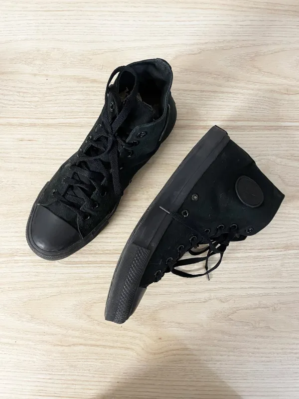 converse all black chuck taylor high top sneakers sold by Good Market Thrift Store