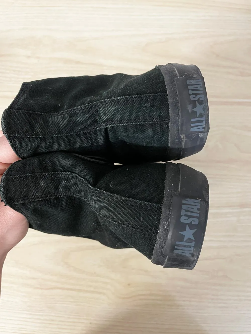 converse all black chuck taylor high top sneakers sold by Good Market Thrift Store product image thumbnail 4