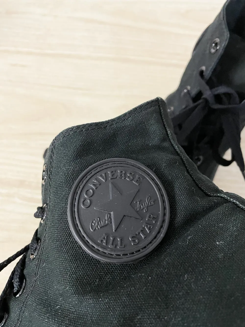 converse all black chuck taylor high top sneakers sold by Good Market Thrift Store product image thumbnail 2