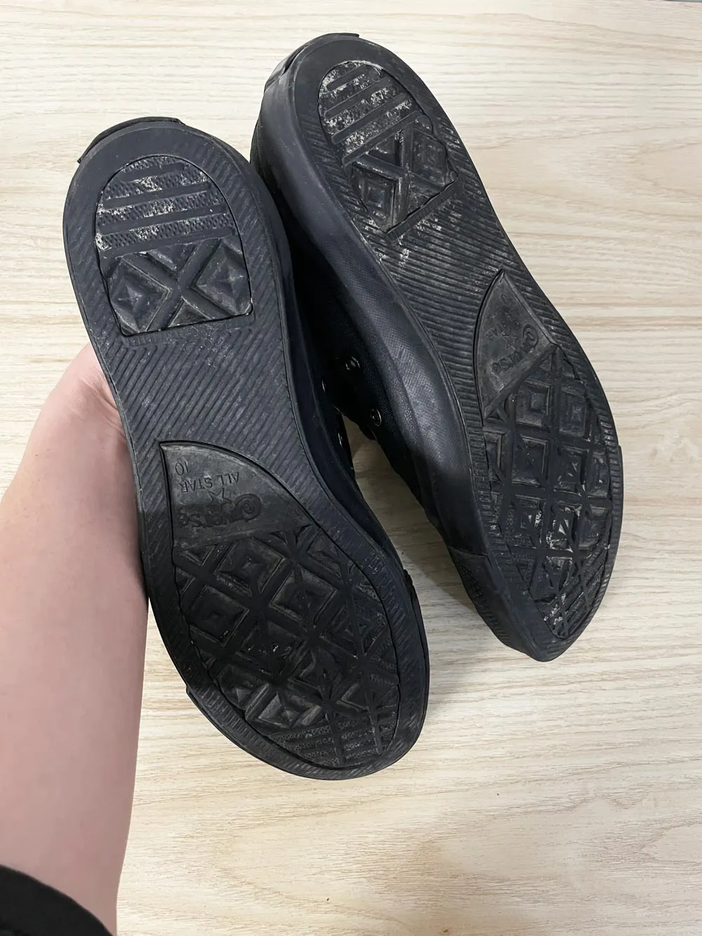 converse all black chuck taylor high top sneakers sold by Good Market Thrift Store product image thumbnail 5