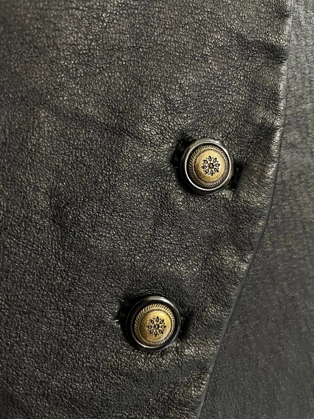 vintage black leather vest sold by Good Market Thrift Store product image thumbnail 2