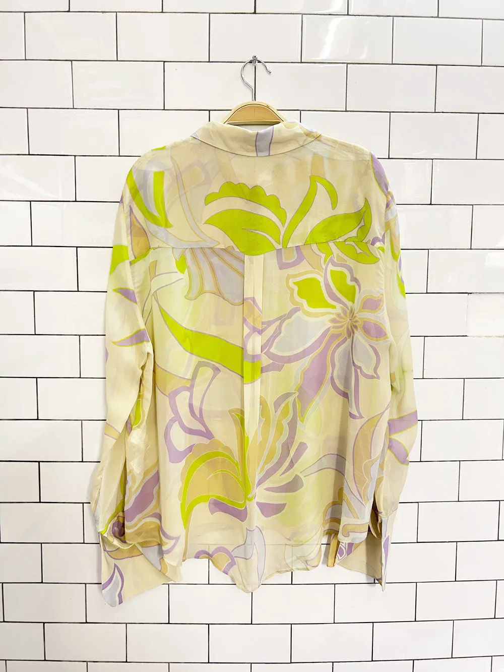 zara retro psycadelic chiffon blouse sold by Good Market Thrift Store product image thumbnail 4