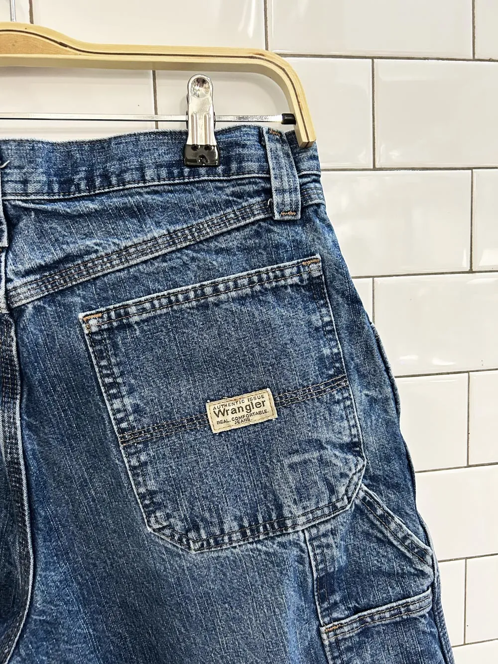 vintage 00s wrangler carpenter long denim shorts sold by Good Market Thrift Store product image thumbnail 3