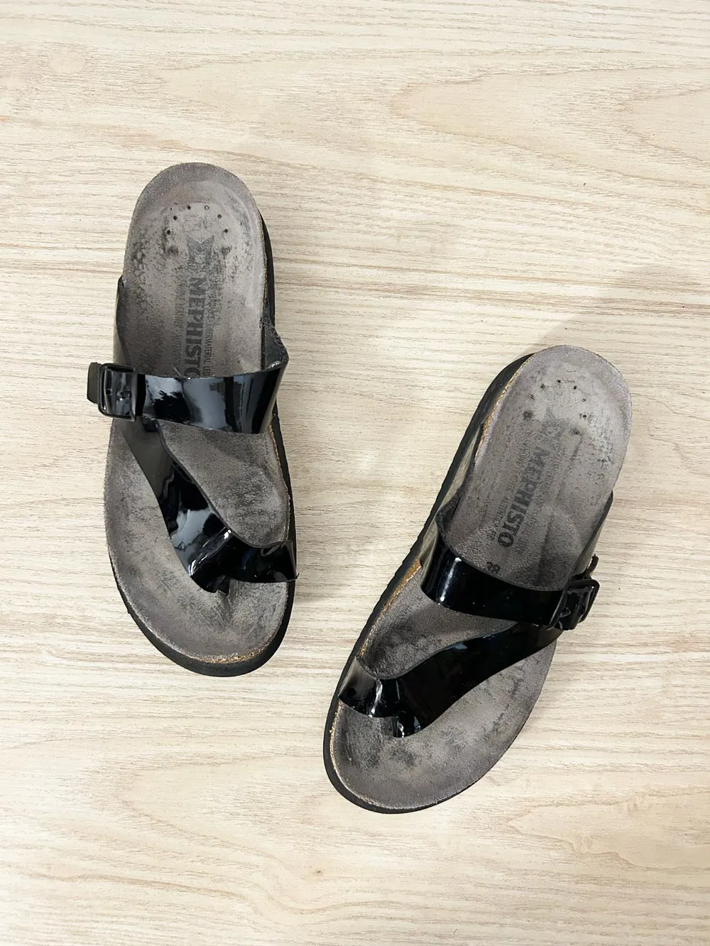 mephisto helen classic patent leather sandals sold by Good Market Thrift Store