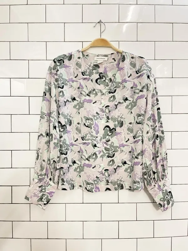 club monaco pastel floral blouse sold by Good Market Thrift Store