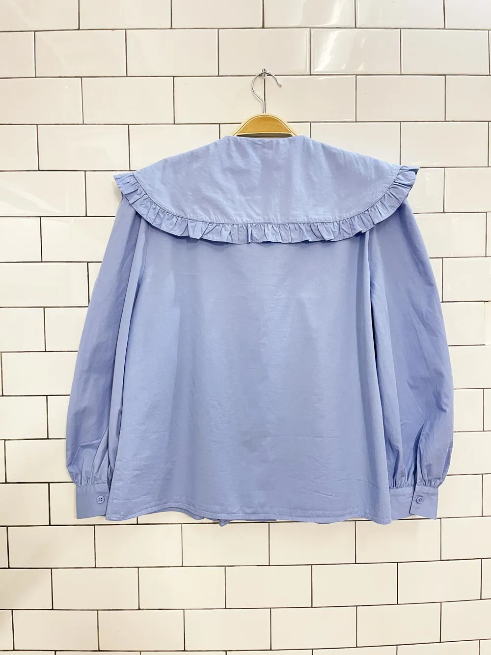 zara cotton big collar blouse sold by Good Market Thrift Store product image thumbnail 3