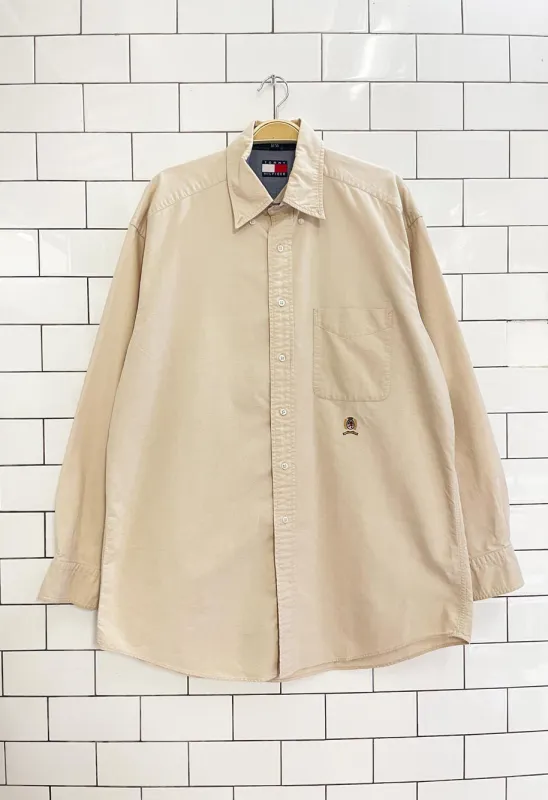 vintage 90s tommy hilfiger crest logo shirt sold by Good Market Thrift Store