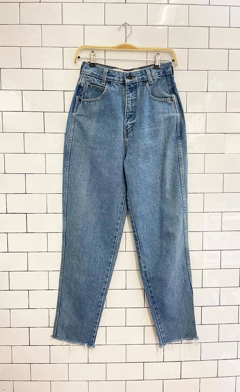 vintage 90s jeanworks high rise tapered cut off jeans sold by Good Market Thrift Store product image thumbnail 4