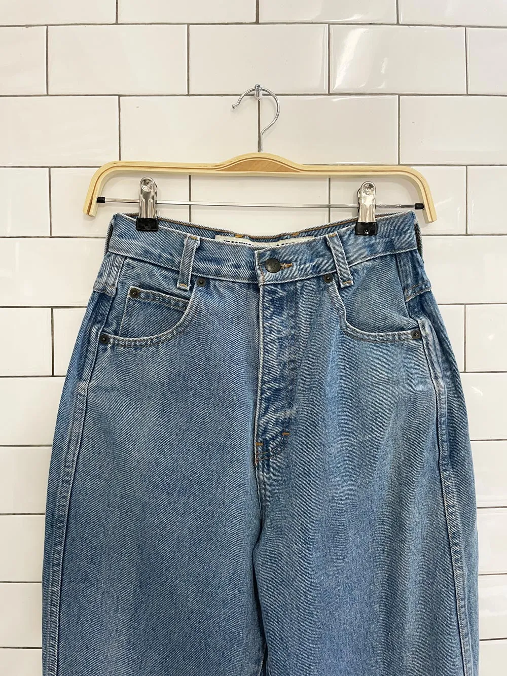 vintage 90s jeanworks high rise tapered cut off jeans sold by Good Market Thrift Store